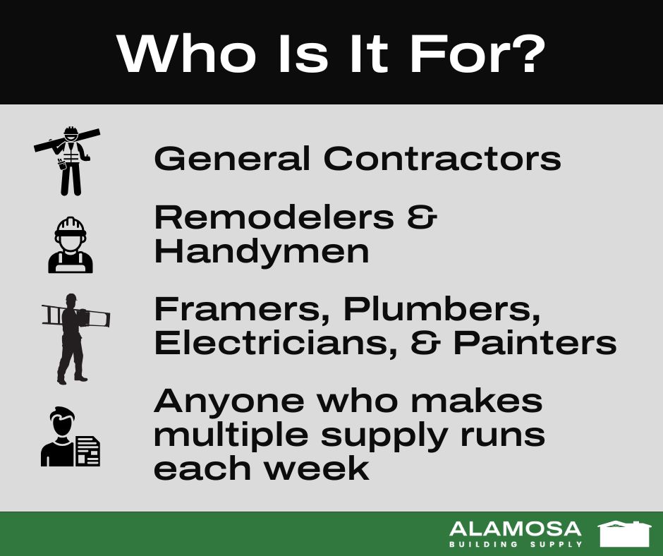 Who Is It For list of who is eligible for partner in the build program: contractors, handymen, remodelers, etc.