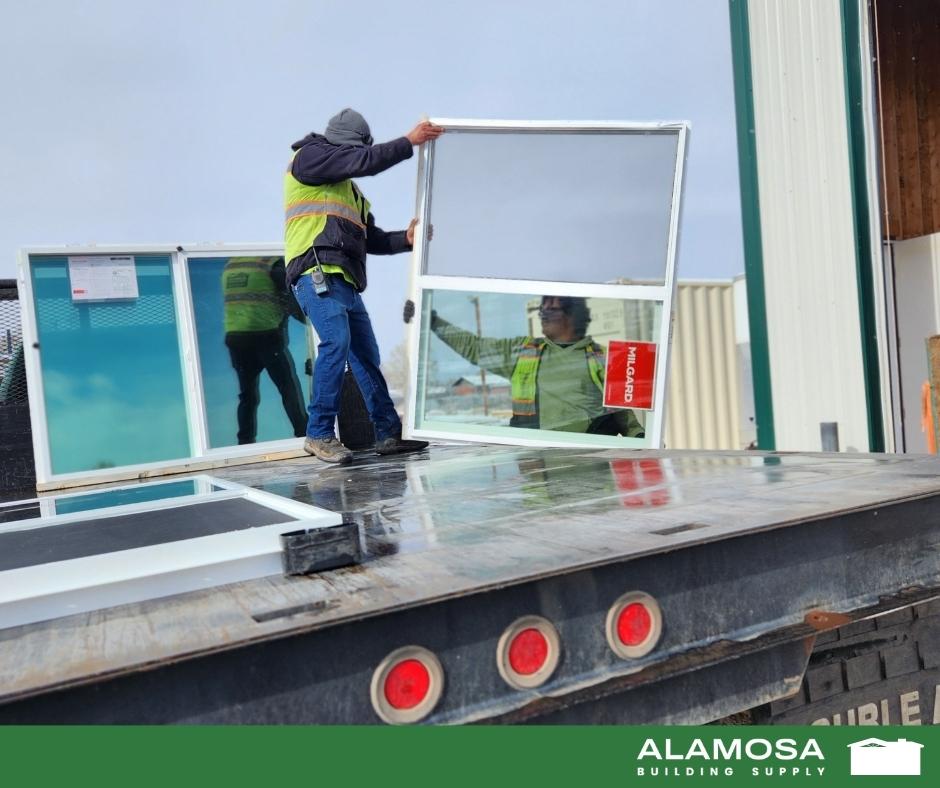 New windows being delivered to jobsite