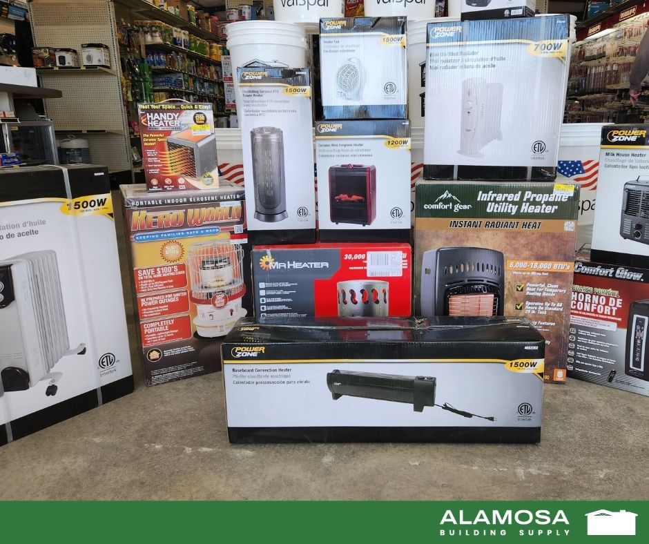 portable heaters at Alamosa Building Supply